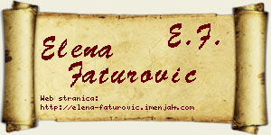 Elena Faturović vizit kartica
